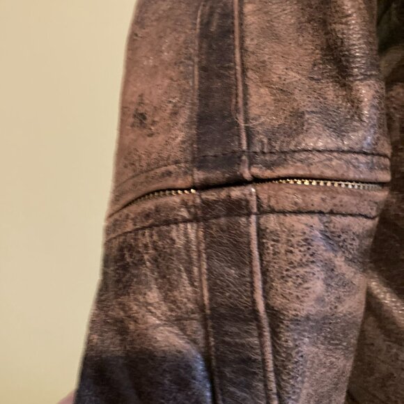 Hard to Find Vintage Harley Davidson Women's Distressed Leather Racing Jacket - Picture 5 of 11